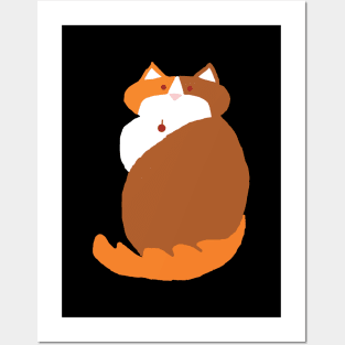 Kevin the Ginger Cat Abstract Drawing Posters and Art